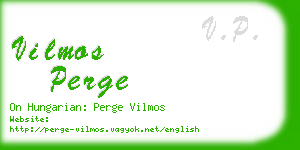 vilmos perge business card